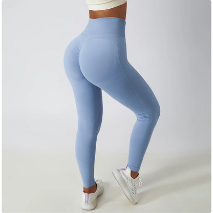 Women's Ribbed Seamless Yoga Pants High Waist Gym Leggings Sports Fitness Legging Running Tights - The Clothing Company Sydney
