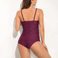 Two Piece Tankini Set For Women's Swimwear Retro Hollow Out V Neck Swimsuit - The Clothing Company Sydney