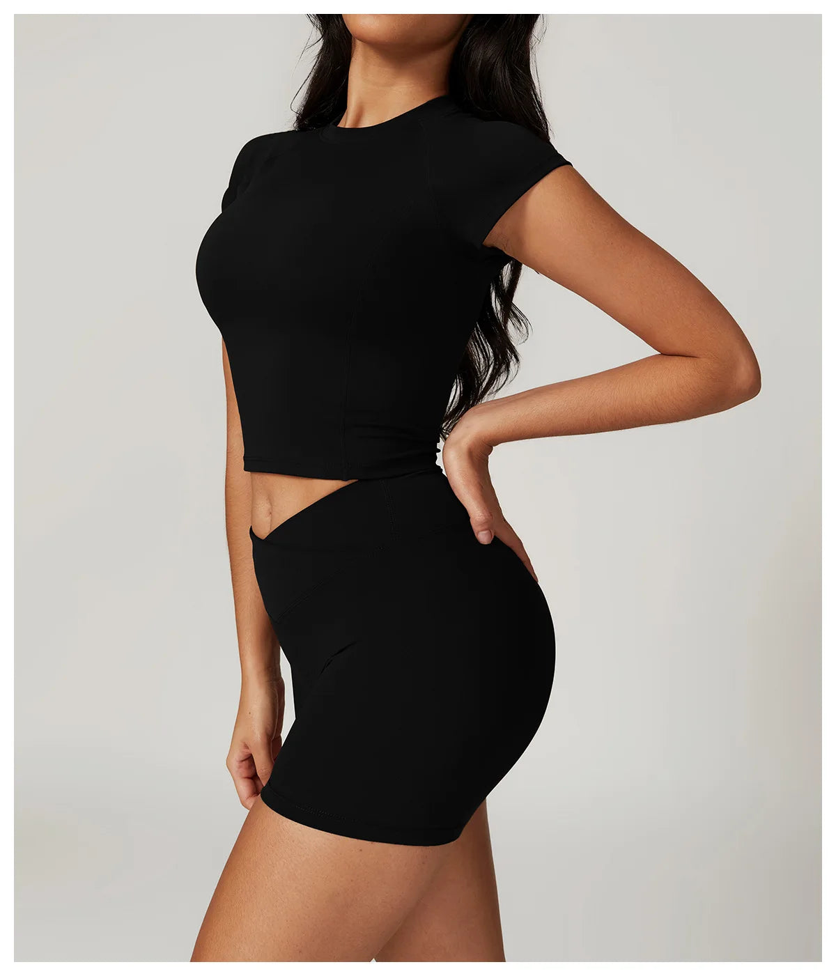 2 Pieces Yoga Gym Clothes Sportswear Suits Women Fitness Short Sleeve Crop Top Sports Bra Gym Leggings Bike Short Set The Clothing Company Sydney