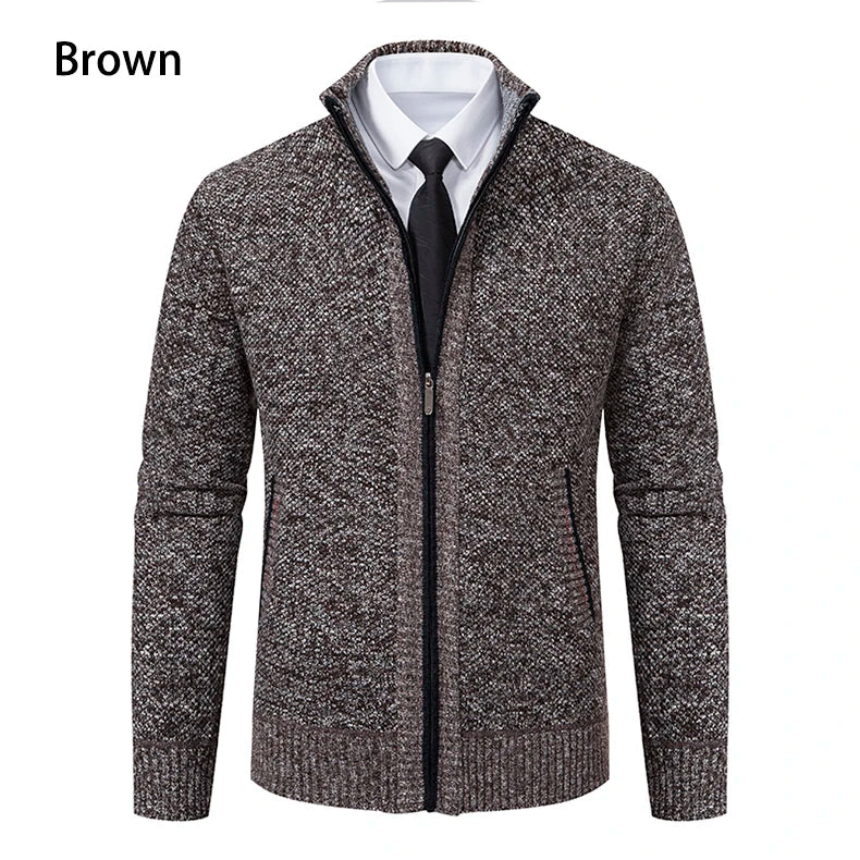 Men's Casual Stand Collar Sweater Zipper Cardigan The Clothing Company Sydney