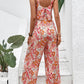 Elegant Long Women's Backless Wide Leg Jumpsuits Casual Sleeveless Floral Rompers Summer Matching Outfit Set - The Clothing Company Sydney