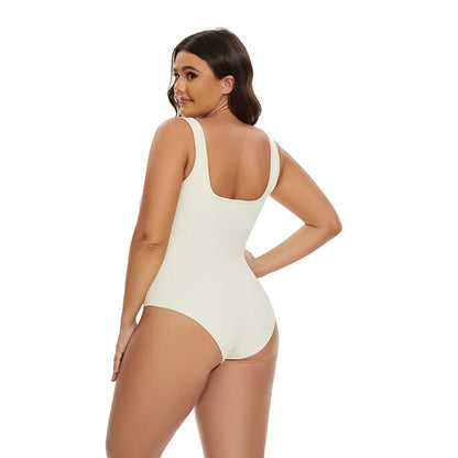 Ribbed Jumpsuit Daily Shaper Bodysuits Compression Open Crotch Shapewear Suit Playsuit - The Clothing Company Sydney