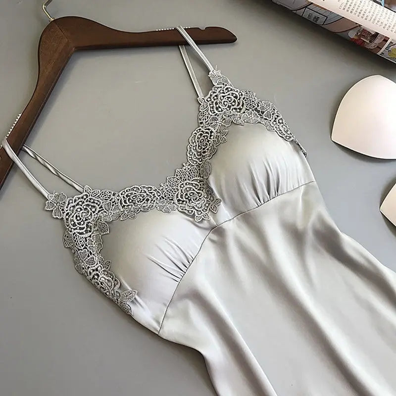 Women's Nightdress Ladies Spring And Summer Ice Silk Thin Halter Satin Night Dresses The Clothing Company Sydney