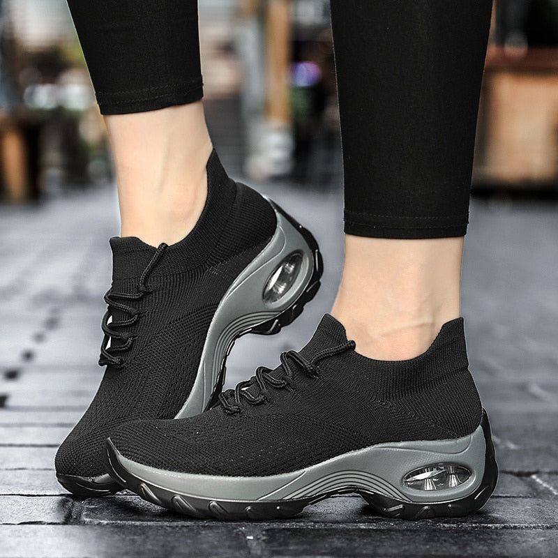 Women's Sneakers Fashion Air Platform Breathable Slip-On Walking Shoes Ladies Outdoor Tennis Shoes The Clothing Company Sydney