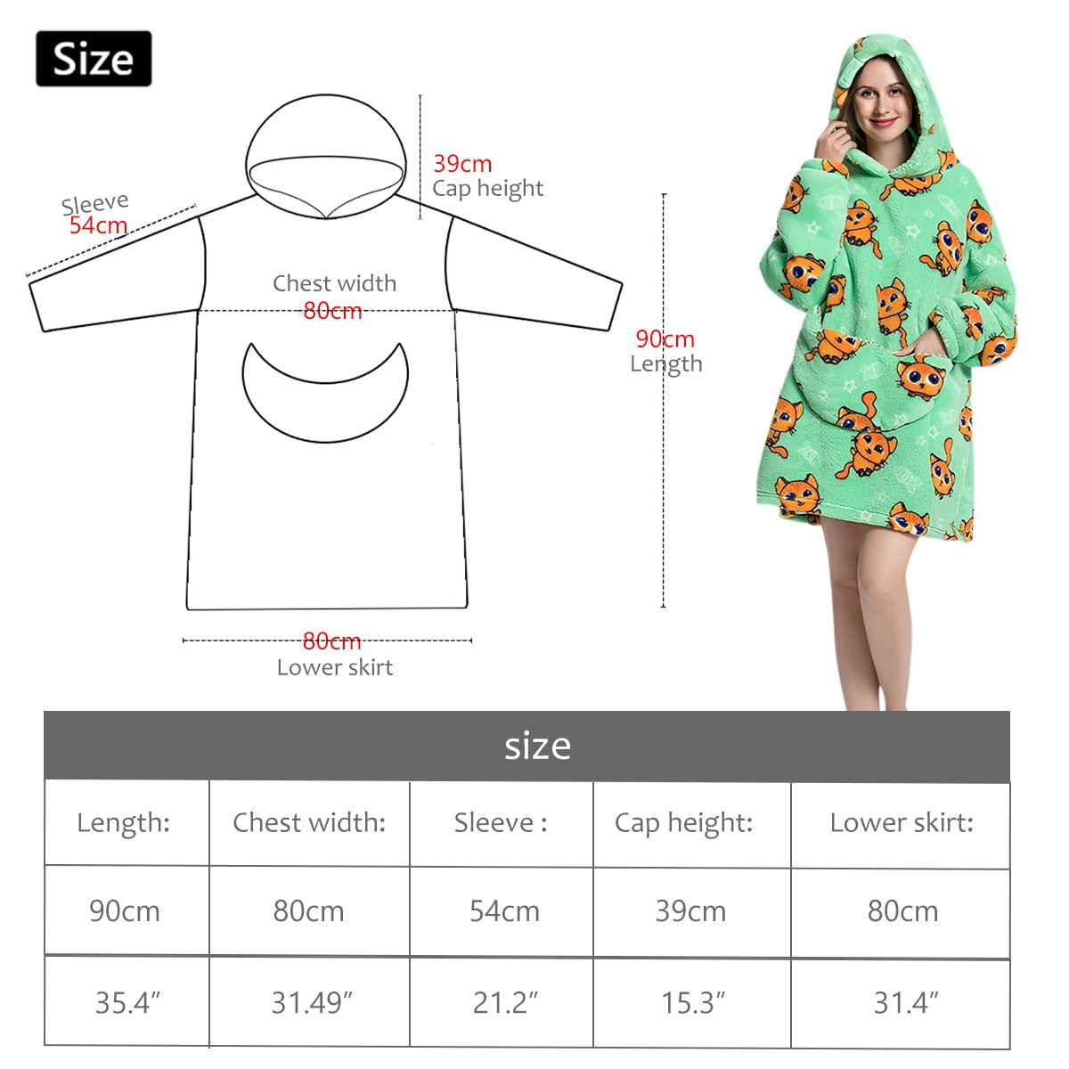 Oversized Hooded Blanket for Adult Child Wearable Blankets for Winter Warm Outdoor Hoodie Sweatshirt The Clothing Company Sydney
