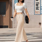 High Waisted Fashion Wide Leg Trousers Womens Loose Casual Lightweight Soft Button Closure 2 Pockets Pants The Clothing Company Sydney