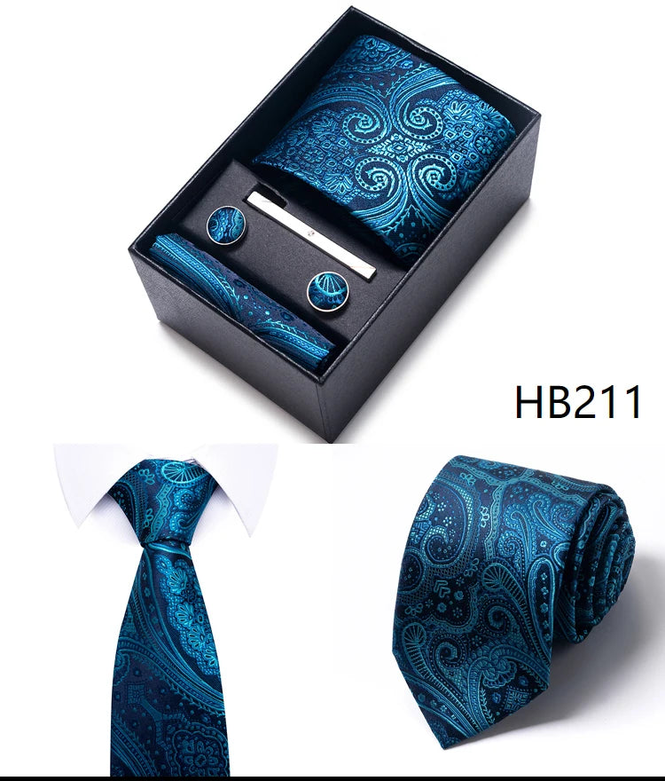 7.5 cm Business Ties Hanky Cufflink Set Tie Clips Green Necktie Corbatas For Men Wedding In Gift Box The Clothing Company Sydney