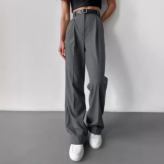 Classic Formal Straight Leg Pants Spring Summer Women's Versatile Casual Wear Loose Fit Wide Leg Pants The Clothing Company Sydney