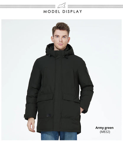 Men's parka jacket windproof warm outerwear Thicken puffer coat for winter - The Clothing Company Sydney