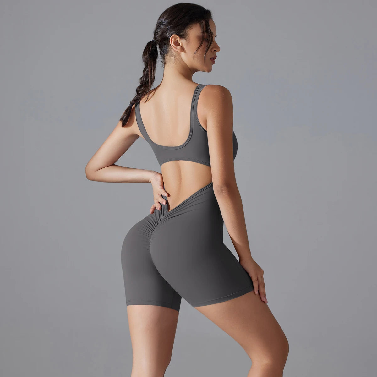 One Piece V Back Sports Jumpsuit Gym Romper Sleeveless Sportswear Bodysuit Women's Casual One-Piece Suit Yoga Clothing Set The Clothing Company Sydney