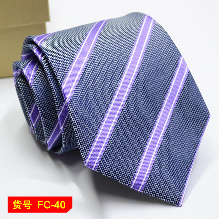 Men's Jacquard Ties – 7-8cm Floral & Solid Neckties The Clothing Company Sydney
