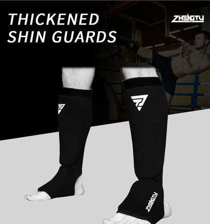 Adult Kids Cotton Boxing Shin Guards MMA Instep Ankle Protector Foot Protection Kickboxing Pad Muaythai Training Leg Support Protectors The Clothing Company Sydney