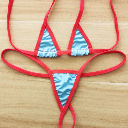 2 Piece Halter Neck Bikini Lingerie Set Mini Bikini Open Micro Bra Top Briefs Panties Swimwear Swimsuit The Clothing Company Sydney