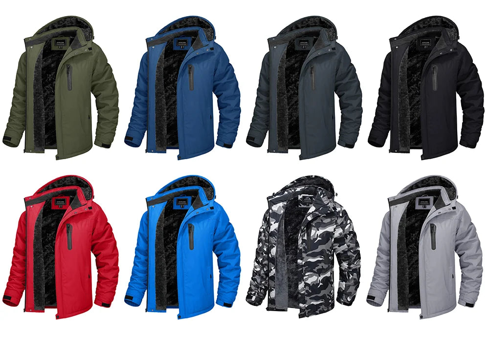 Winter Thicken Fleece Jacket Men's Waterproof Hiking Skiing Jackets Outdoor Mountain Trekking Windbreaker Parka - The Clothing Company Sydney