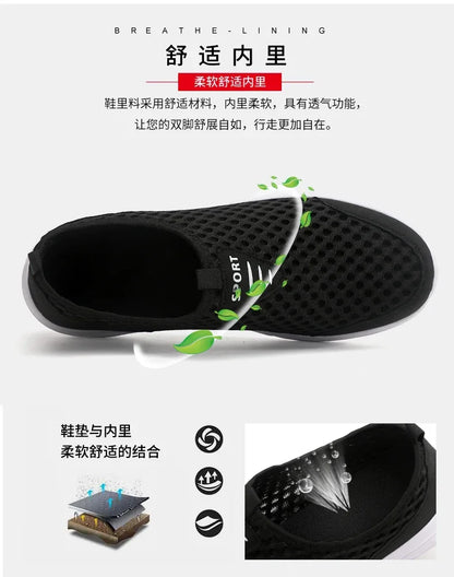 Lightweight Casual Breathable Slip on Male Casual Sneakers Anti-slip Men's Flats Outdoor Walking Shoes - The Clothing Company Sydney