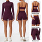2 Piece Sports Suit Women Half Zipper Long Sleeves Slim Yoga Set Flared Activewear Gym Workout Sportswear The Clothing Company Sydney