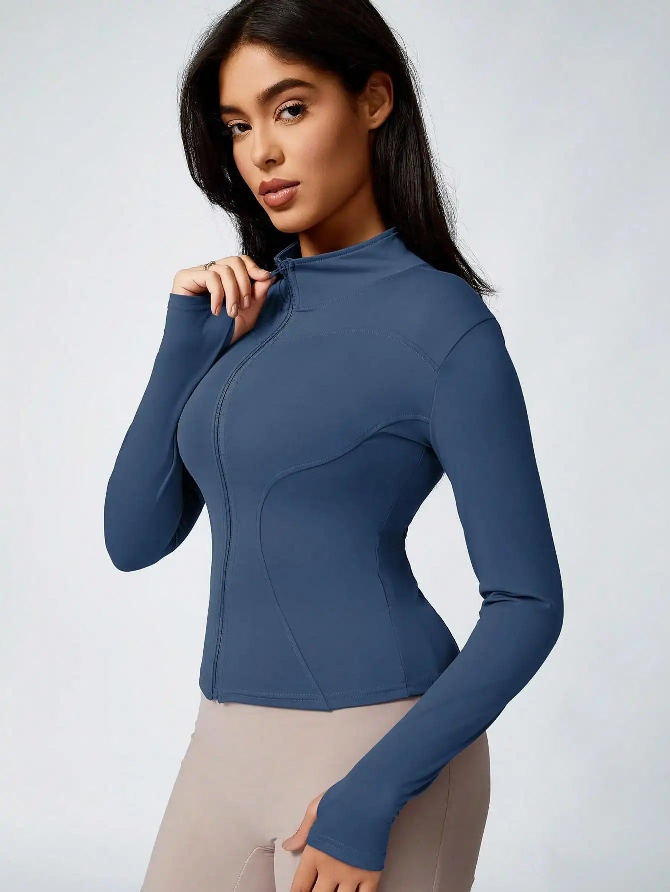 Women's Zipper Turtleneck Sports Long-Sleeve Sports Top, Gym Wear Ladies' Sportswear for Indoor Outdoor Jacket The Clothing Company Sydney
