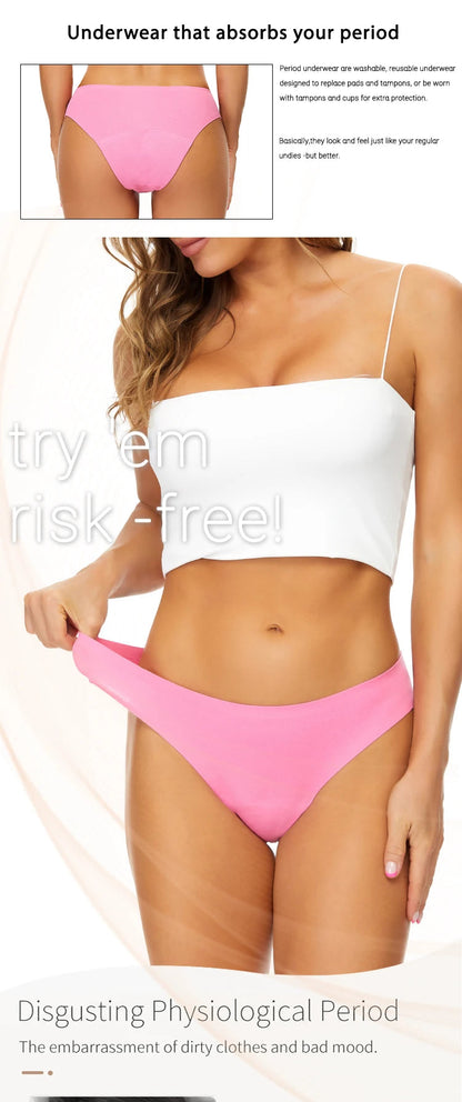 3 Pack Seamless Cotton Menstrual Panties 4-Layer Leakproof Fast Absorption Period Panties Mid-Rise Incontinence Underwear The Clothing Company Sydney