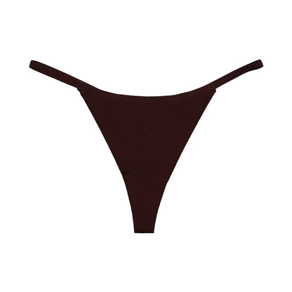 Women's Seamless Underpants Ice Silk Thongs Low Waist Bikini T-back Solid Color Traceless G-String Panties The Clothing Company Sydney