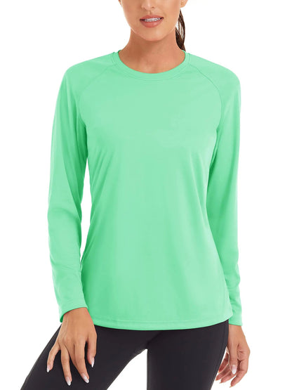 UPF 50+ Summer Quick Dry T-shirts Women's Performance Sun Block UV Protection T Shirts Long Sleeve Swim Pullover Tops The Clothing Company Sydney