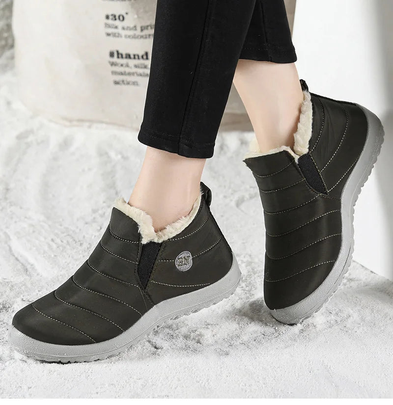 Men's Winter Ankle Boots – Slip-On Fur-Lined Waterproof Snow Shoes The Clothing Company Sydney