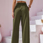 Women's Cotton Linen Loose Wide Leg Pants Summer Female High Elastic Waist Button Casual Streetwear Trousers The Clothing Company Sydney