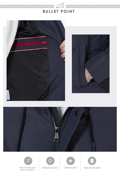 Men's winter jackets for men casual cotton coat mid-length Puffer Parkas - The Clothing Company Sydney