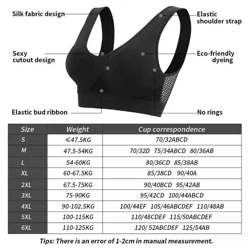 Seamless Mesh Women Sports Bras Fitness Gym Running Underwear Shockproof Bra Wireless Plus Size Crop Top Breathable Yoga Bra The Clothing Company Sydney