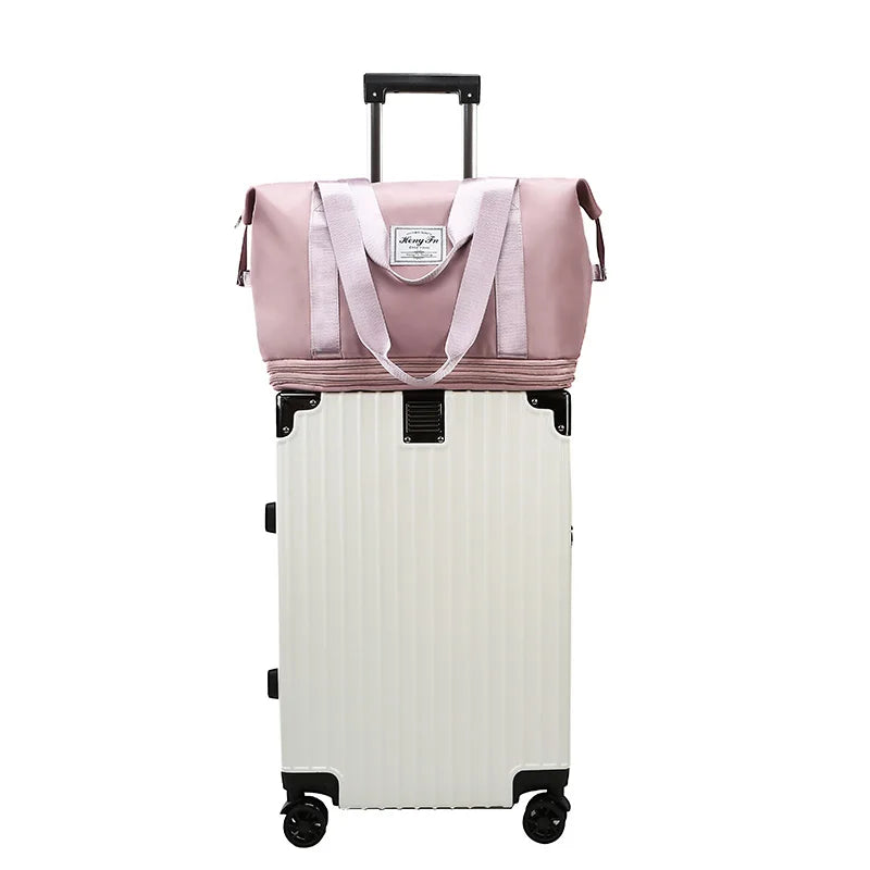 Travel Bag Women Shoulder Bag Casual Handbag Double Zipper Expansion Bag Large Bag Fashion Luggage Bag - The Clothing Company Sydney