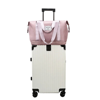 Travel Bag Women Shoulder Bag Casual Handbag Double Zipper Expansion Bag Large Bag Fashion Luggage Bag - The Clothing Company Sydney