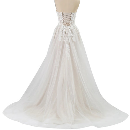 Elegant Lace Wedding Dresses Sleeveless Deep V-Neck Sparkly Bridal Gowns Sweetheart Wedding Gown The Clothing Company Sydney