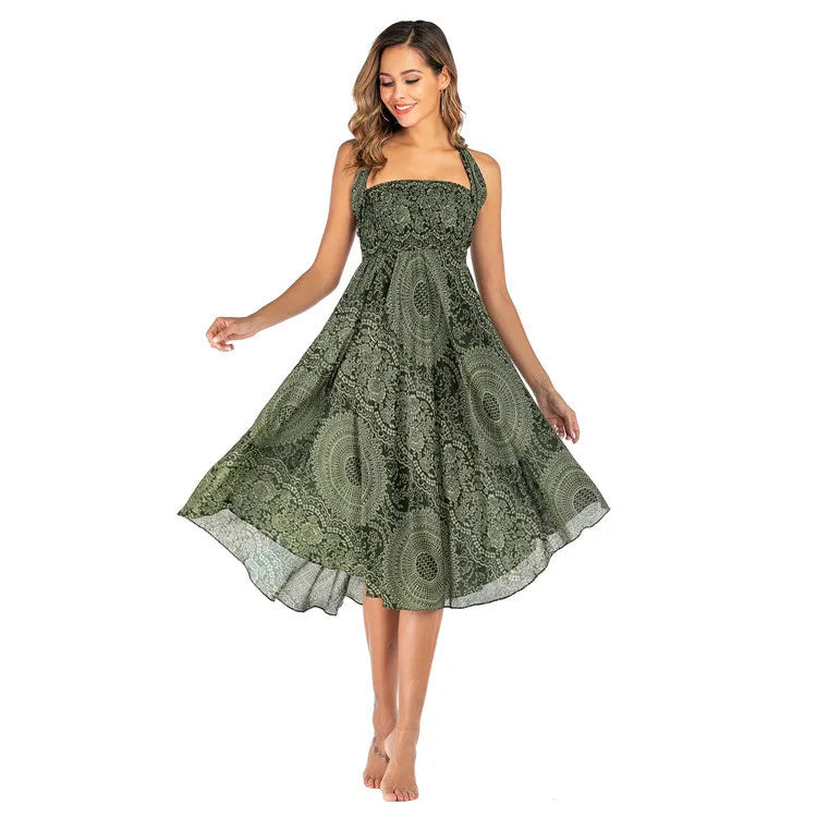 Women's Summer Long Boho Bottom Vintage Casual Loose Fashion y2k Maxi 2 in 1 Skirt Dress - The Clothing Company Sydney