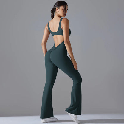 V Back Jumpsuit Gym Set Women Training Yoga Suit Sportswear Sports Fitness Rompers Stretch Workout Bodysuits The Clothing Company Sydney