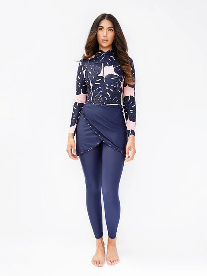 3 Piece Swimwear Women Full Length Patchwork Long Sleeves Sports Bathing Suit Quick Drying Swimsuit The Clothing Company Sydney