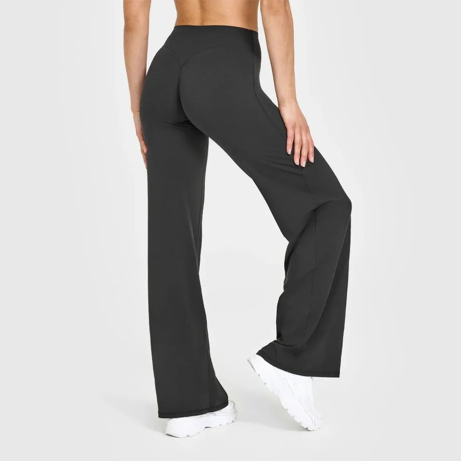 Straight Leg Bottoms Women's Mid-Waist Yoga Pants GYM Leggings Pilates Running Sports Trousers The Clothing Company Sydney