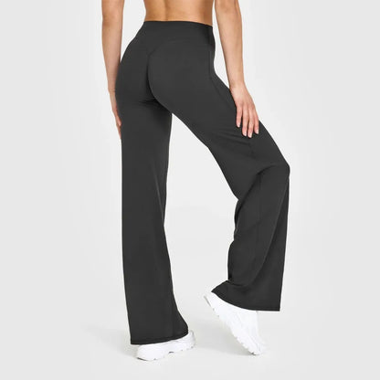 Straight Leg Bottoms Women's Mid-Waist Yoga Pants GYM Leggings Pilates Running Sports Trousers The Clothing Company Sydney