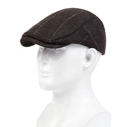 Fashion Plaid Stripe Newsboy Cap for Men Women Flat Ivy Vintage Hat Irish Outdoor Beret Hat - The Clothing Company Sydney