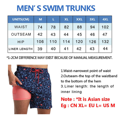 Men's Shorts Breathable Long Lining Gym Homme Quick Dry Zipper Pocket Beach Shorts Swim Trunks The Clothing Company Sydney