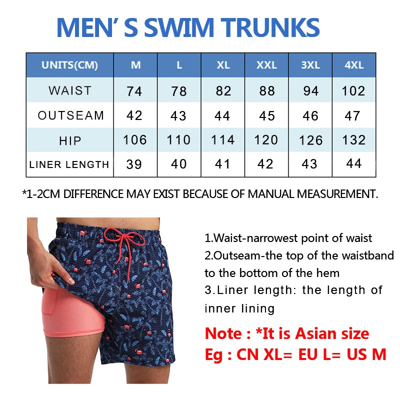 Polyester Swimming Shorts Men Gym Board Quickly Dry Elastic Waist Beach Pants Board Shorts - The Clothing Company Sydney