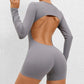 One Piece Women's Jumpsuit Long Sleeve Yoga Set Backless Bodysuit Fitness Quick-Dry Gym Clothing Workout Rompers Exercise Outfits - The Clothing Company Sydney