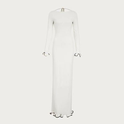 Autumn Knitted Mini Contrast Color Slim Sweater Dress Elegant Party  Long Sleeve Dress - The Clothing Company Sydney