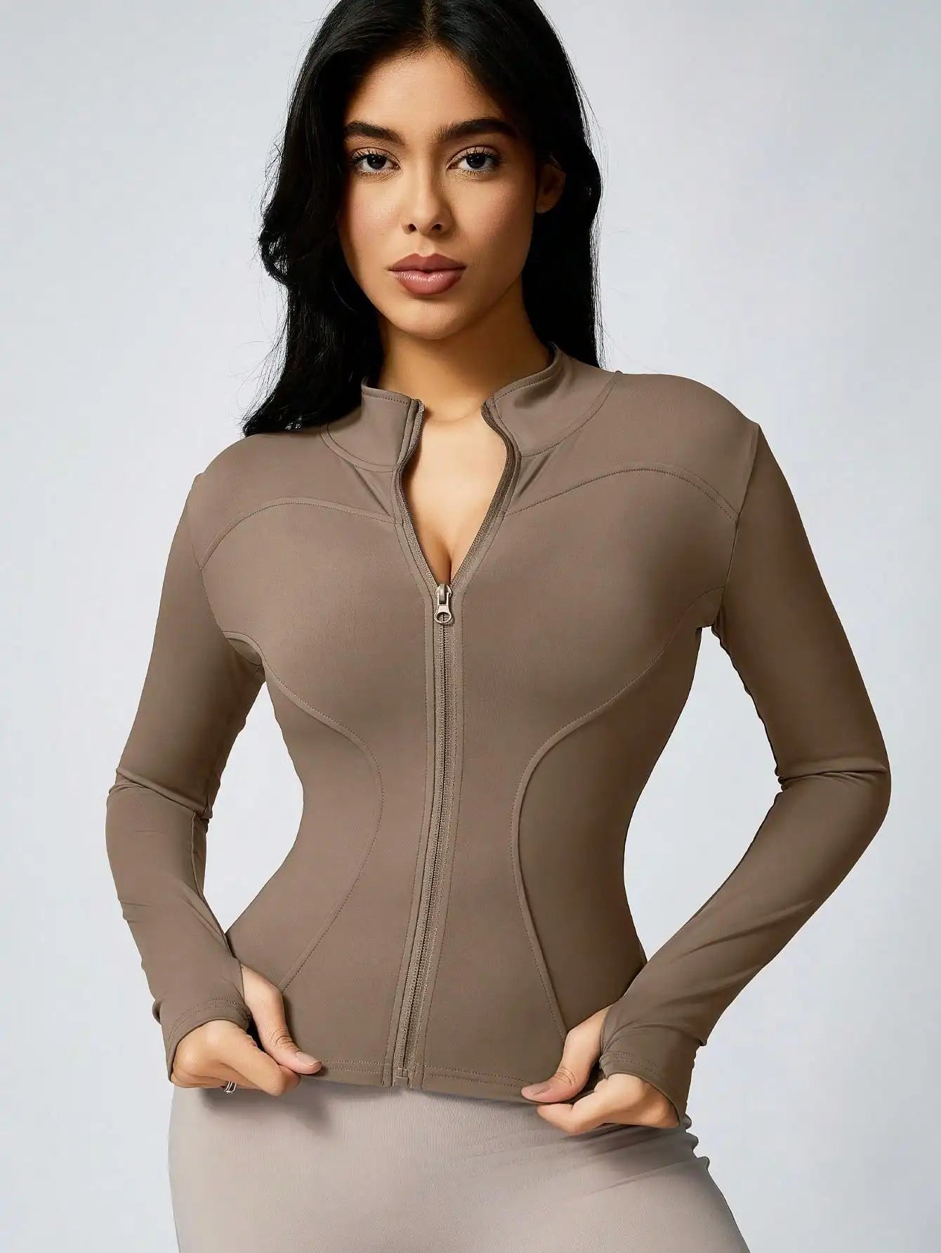 Women's Zipper Turtleneck Sports Long-Sleeve Sports Top, Gym Wear Ladies' Sportswear for Indoor Outdoor Jacket The Clothing Company Sydney