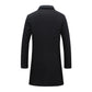Single Breasted Lapel Long Coat Jacket Fashion Autumn Winter Casual Overcoat Plus Size Trench Men's Woolen Coats Solid Color - The Clothing Company Sydney