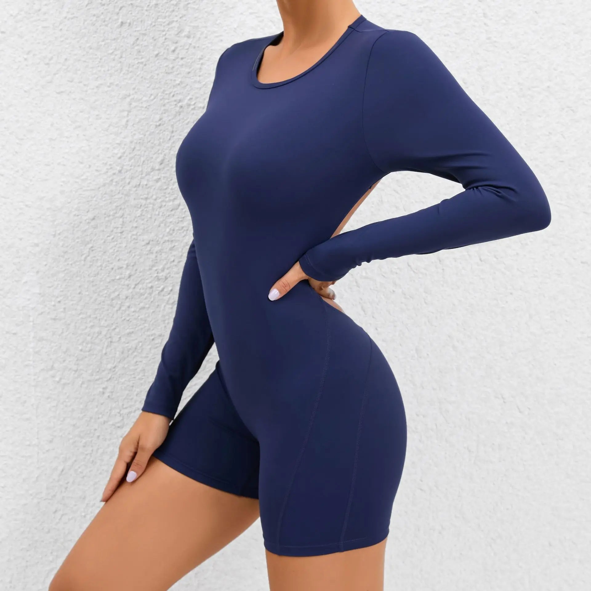 One Piece Women's Jumpsuit Long Sleeve Yoga Set Backless Bodysuit Fitness Quick-Dry Gym Clothing Workout Rompers Exercise Outfits - The Clothing Company Sydney