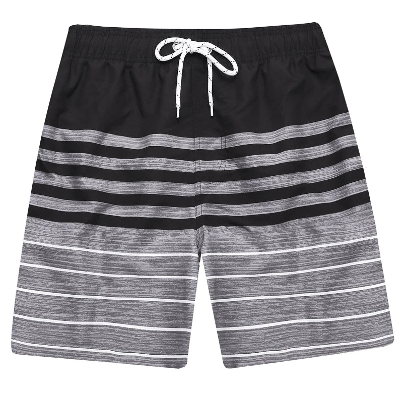 Summer Mens Swim Shorts Beach Quick Dry Printing Swimsuit Plus Size Mesh Liner Surfing Gym Board Shorts