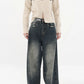 Women's Streetwear Retro High Waist Jeans Loose Wide Leg Denim Trousers Y2K Baggy Pants