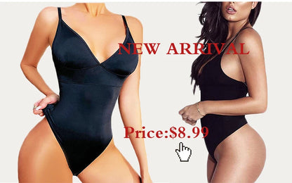 Ribbed Jumpsuit Daily Shaper Bodysuits Compression Open Crotch Shapewear Suit Playsuit - The Clothing Company Sydney