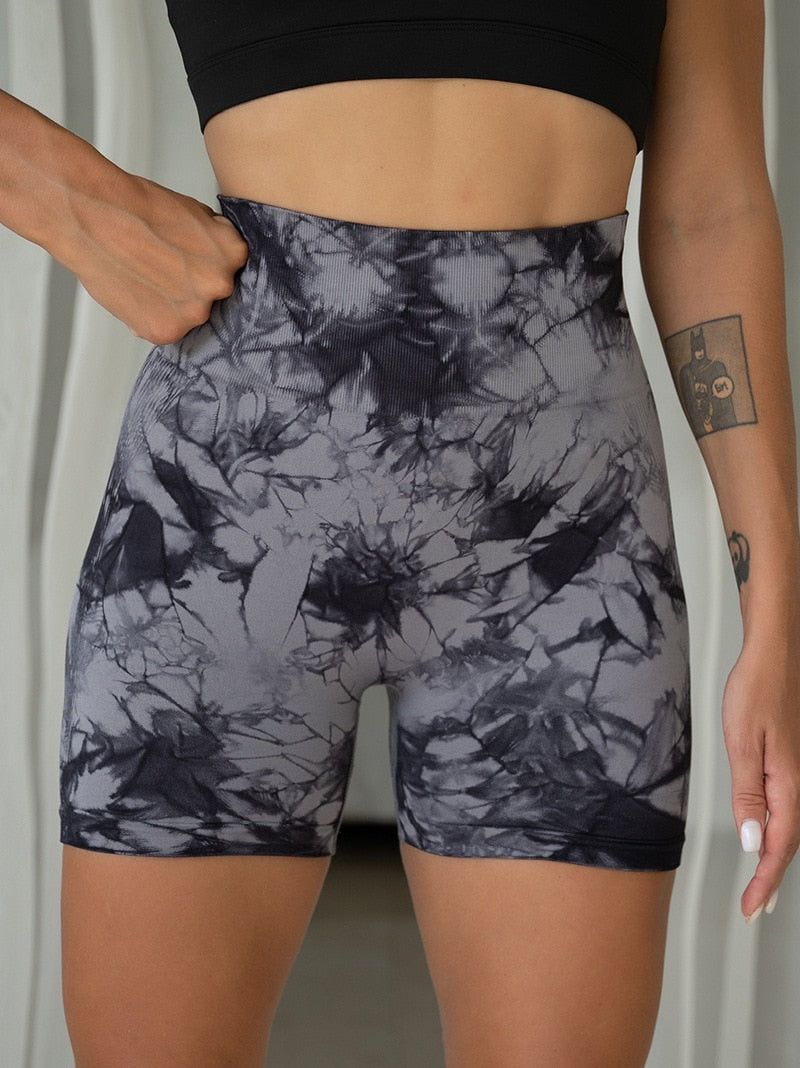 Tie Dye Yoga Shorts Marble Gym Shorts Women Push Up Sports Shorts Fitness Tights Breathable High Waist Booty Shorts The Clothing Company Sydney