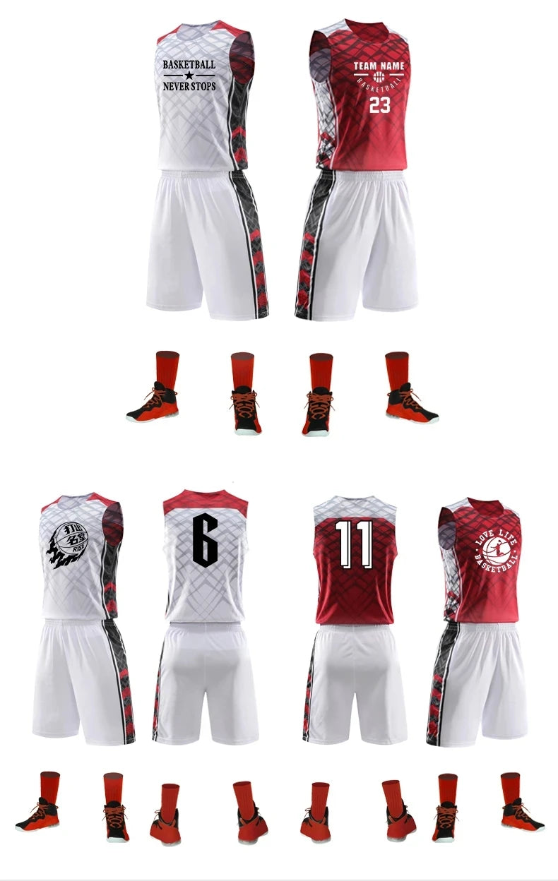 Customized Reversible Basketball Jersey Set Men Women Kids Quick Drying Jersey and Shorts Set - The Clothing Company Sydney