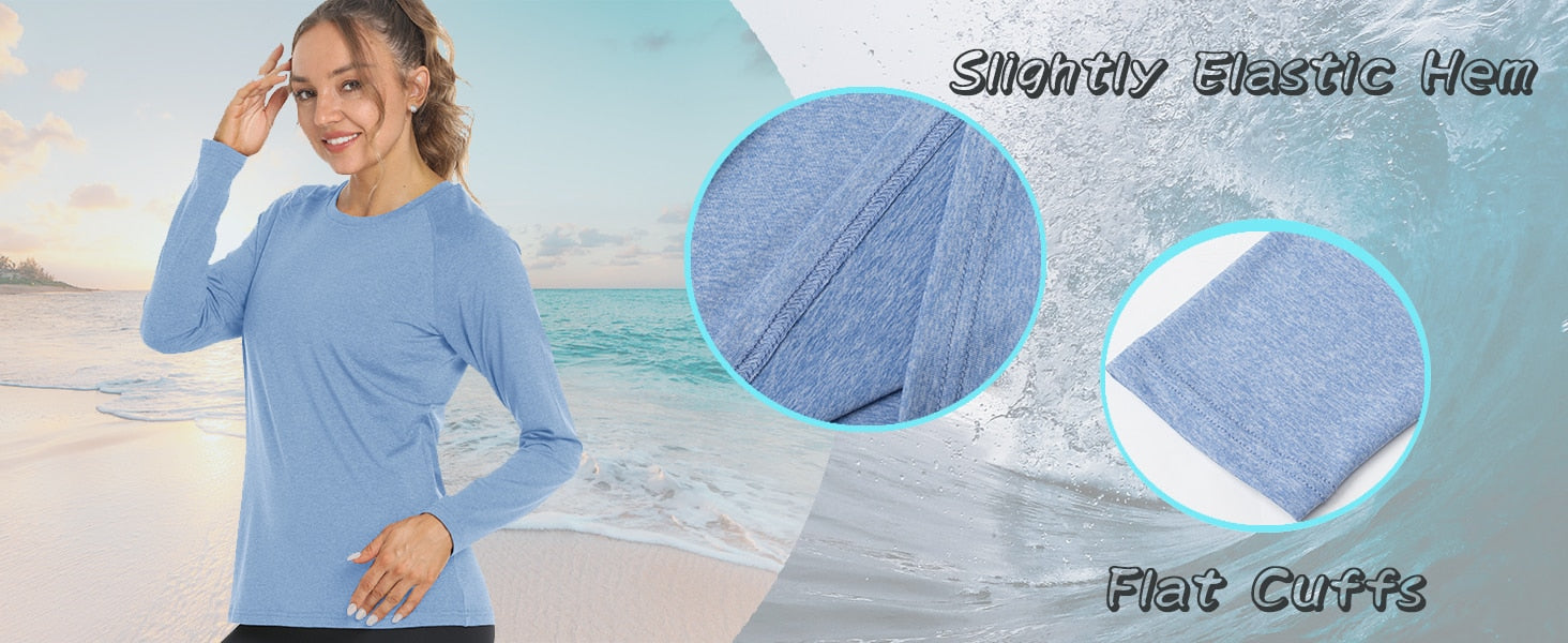 Sun Protection UPF 50+ Long Sleeve Shirts Womens Athletic Running T-shirts Quick Dry Sports Pullover Crew Neck Gym Tops The Clothing Company Sydney